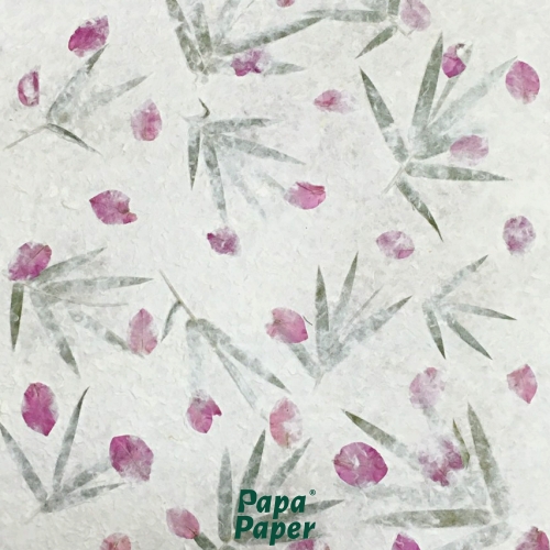 Mulberry paper with flower mixed 55 x 80 cm กระดาษสาแต่งดอกไม้สด