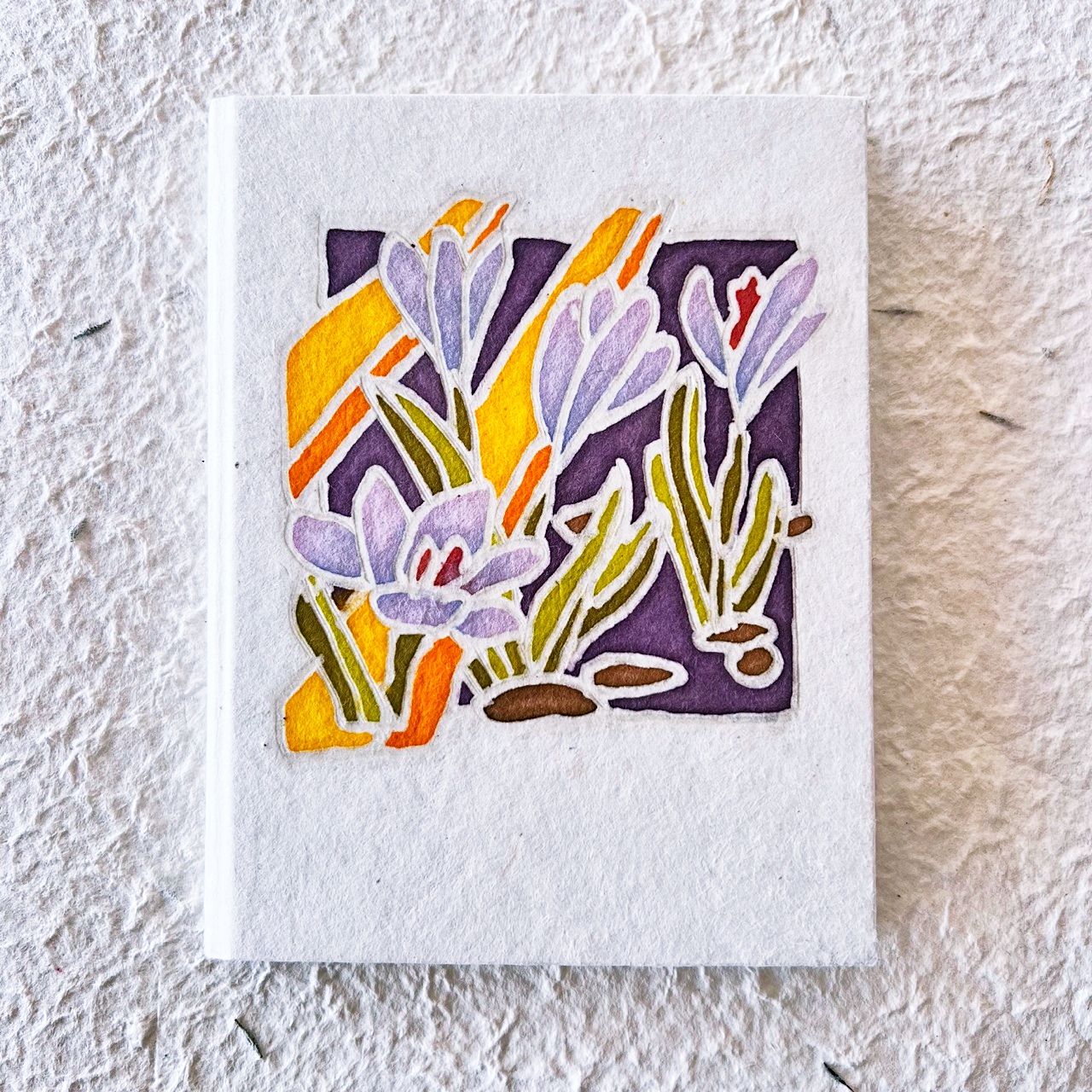 Notebook 15 x 19cm batik painting - Voiletia สมุดโน้ตกระดาษสาบาติก