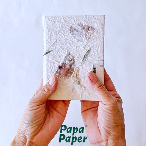 Mulberry paper notebook size 15x11 cm cover as CHONG-CO FLOWER สมุดกระดาษสาดอกชงโค