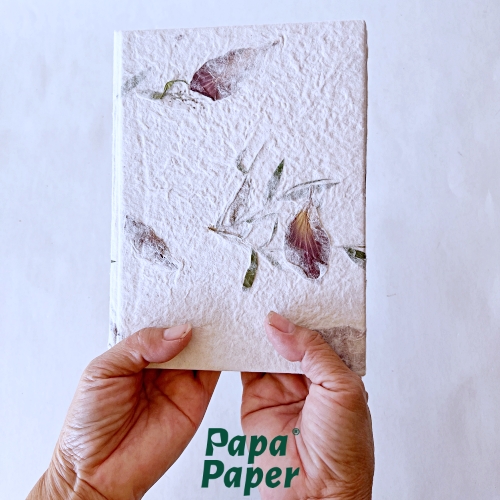Mulberry paper notebook size 21x15 cm cover as CHONG-CO FLOWER สมุดกระดาษสาดอกชงโค