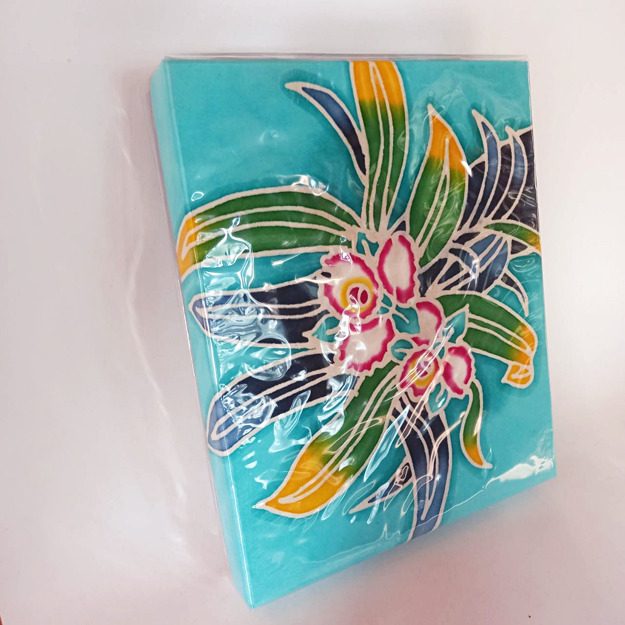 Mulberry paper box batik hand paint กล่องกระดาษสาเขียนเทียนลายดอกไม้