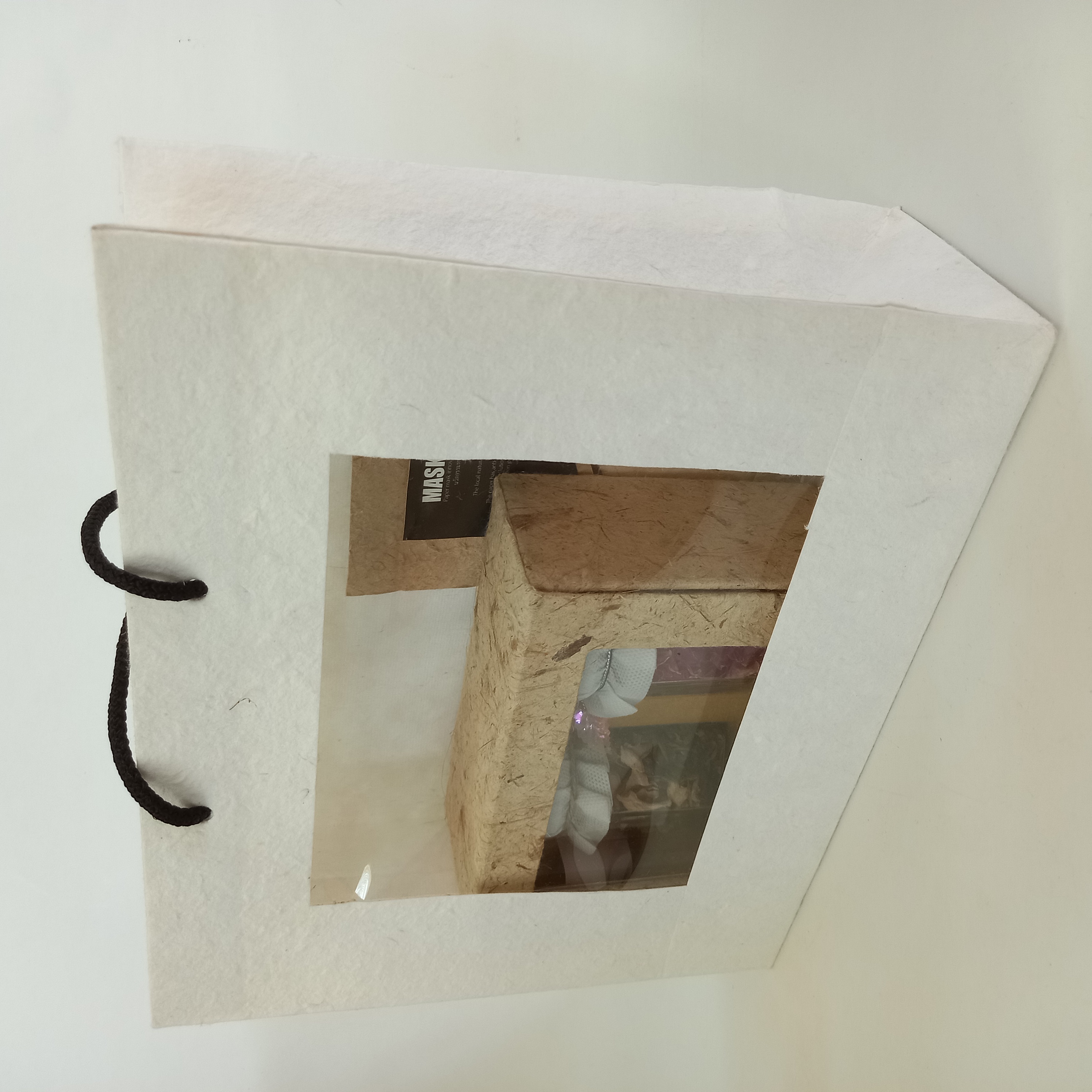 Mulberry paper bag horizontal with window