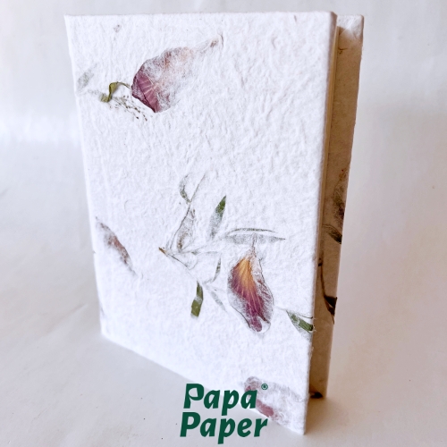 Mulberry paper notebook size 21x15 cm cover as CHONG-CO FLOWER สมุดกระดาษสาดอกชงโค