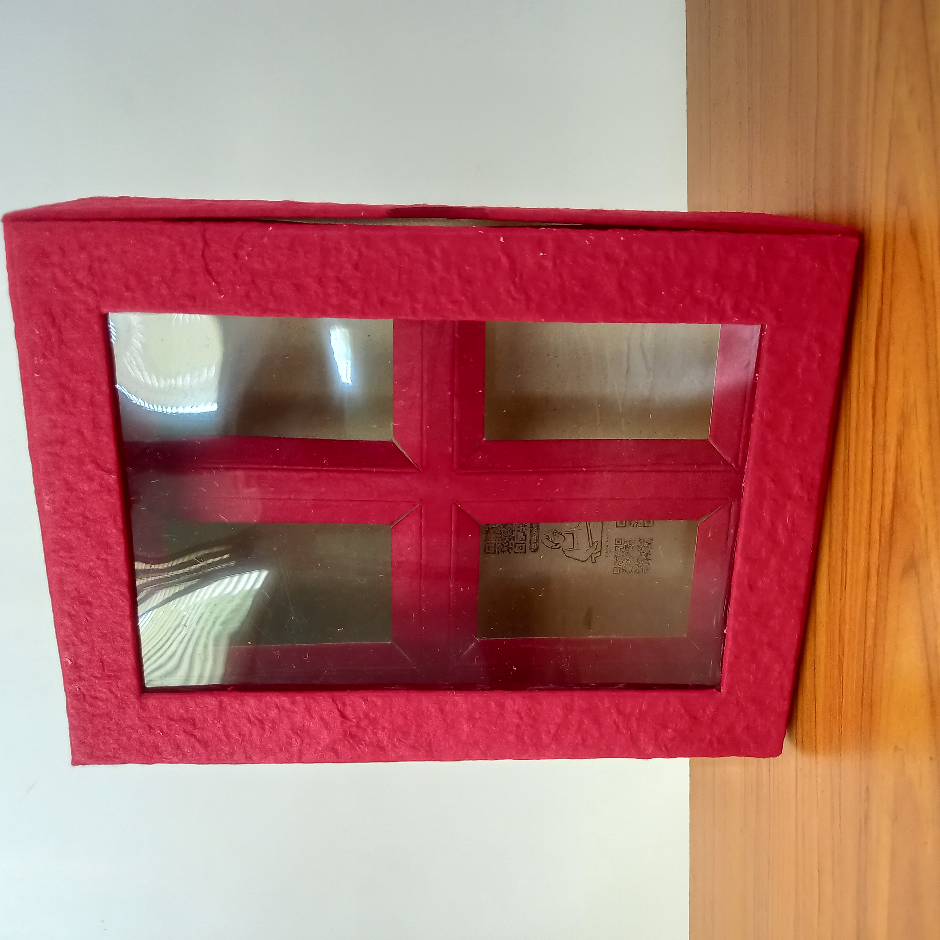 Mulberry paper box 4 slots red color